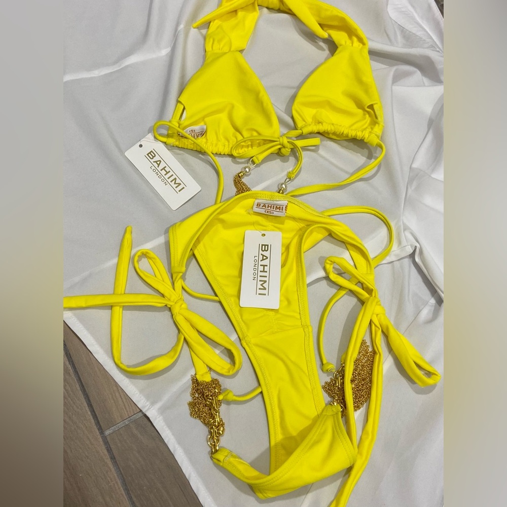 BAHIMI London - YELLOW + Gold Tassels Bikini Set ☀️⚜️